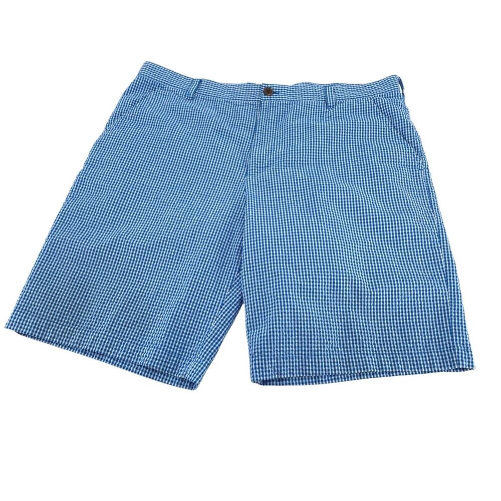 Bright blue seersucker golf shorts men’s Izod size 38